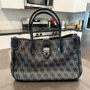 Vintage Y2K Dooney & Bourke Gray and Black Silver Buckle Signature